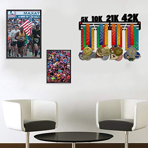 5K • 10K • 21K • 42K — Running Medal Display Rack - Metallic Art