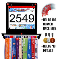 Thumbnail for Running Medal & Race Bib Holder — Square Shape Display Bundle - Metallic Art