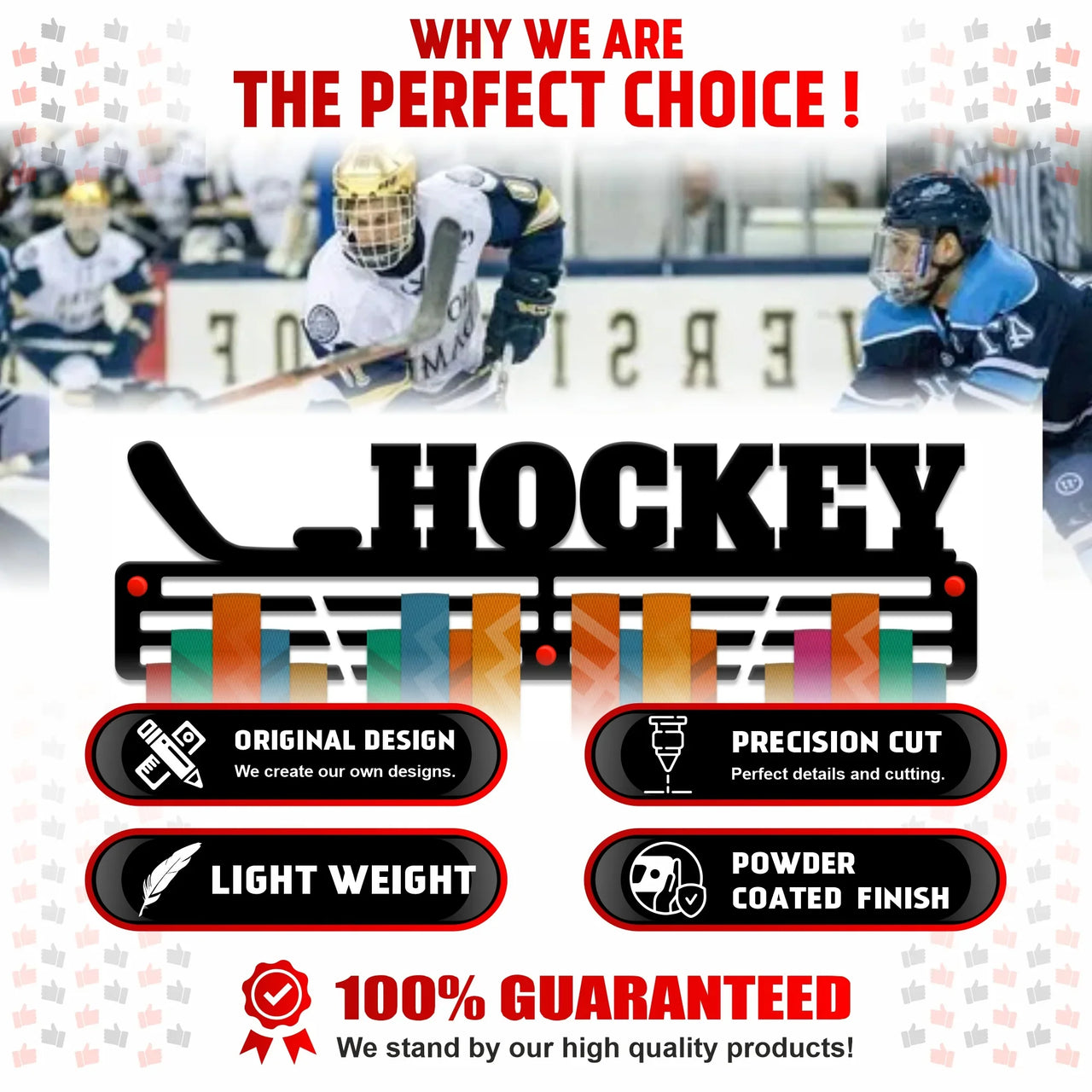 Ice Hockey Medal Hanger — Ice Hockey Medal Display Rack - Metallic Art