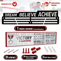 Thumbnail for Dream • Believe • Achieve — Medal Display Rack - Metallic Art