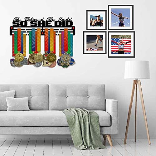 She Believed She Could So She Did — Medal Display Rack - Metallic Art