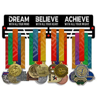 Thumbnail for Dream • Believe • Achieve (V2) — Medal Display Rack - Metallic Art