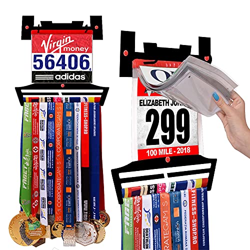 Running Medal & Race Bib Holder — V-Shape Display Bundle - Metallic Art