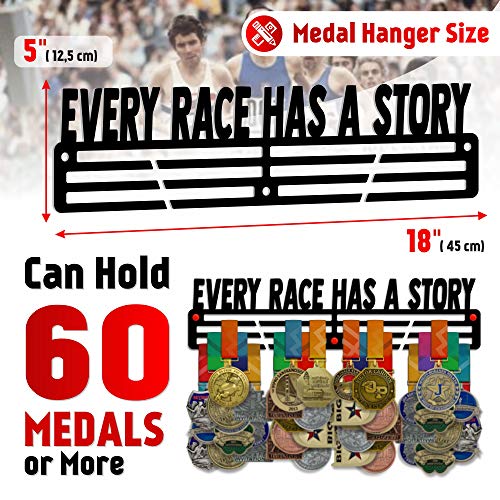 Every Race Has a Story — Medal Display Rack - Metallic Art