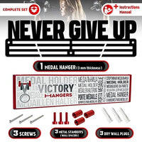 Thumbnail for Never Give Up — Medal Display Rack - Metallic Art