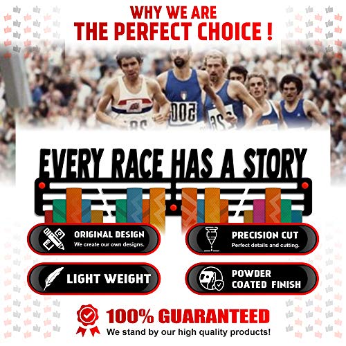 Every Race Has a Story — Medal Display Rack - Metallic Art