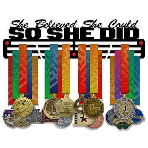 She Believed She Could So She Did — Medal Display Rack - Metallic Art