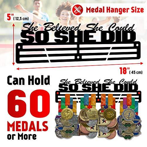 She Believed She Could So She Did — Medal Display Rack - Metallic Art