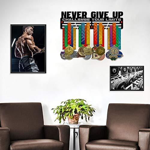 Never Give Up — Challenge Your Limits — Medal Display Rack - Metallic Art