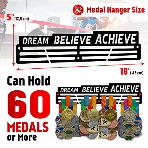 Dream • Believe • Achieve — Medal Display Rack - Metallic Art