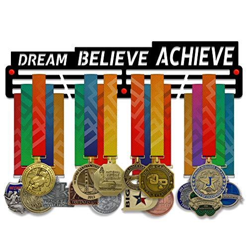 Dream • Believe • Achieve — Medal Display Rack - Metallic Art