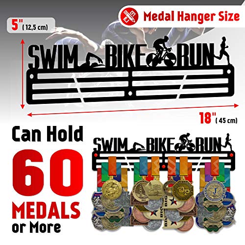 Triathlon Medal Hanger — Triathlon Medal Display Rack - Metallic Art