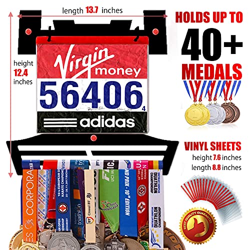 Running Medal & Race Bib Holder — V-Shape Display Bundle - Metallic Art