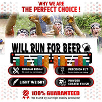 Thumbnail for “Will Run for Beer” — Running Medal Display - Metallic Art