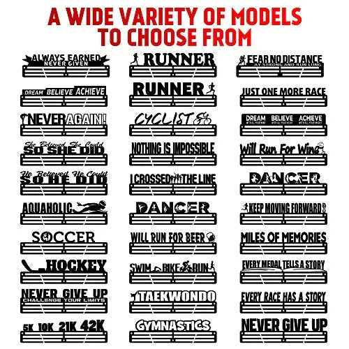 Dream • Believe • Achieve — Medal Display Rack - Metallic Art