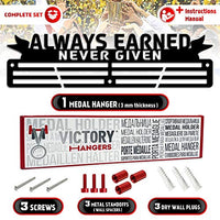 Thumbnail for Always Earned, Never Given — 3-Bar Medal Holder (18