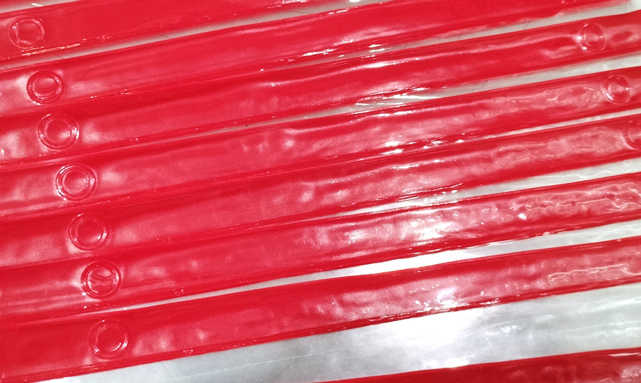 Race Bib Display — Clear Vinyl Protector Sheets (20 Pack, Red/Transparent)