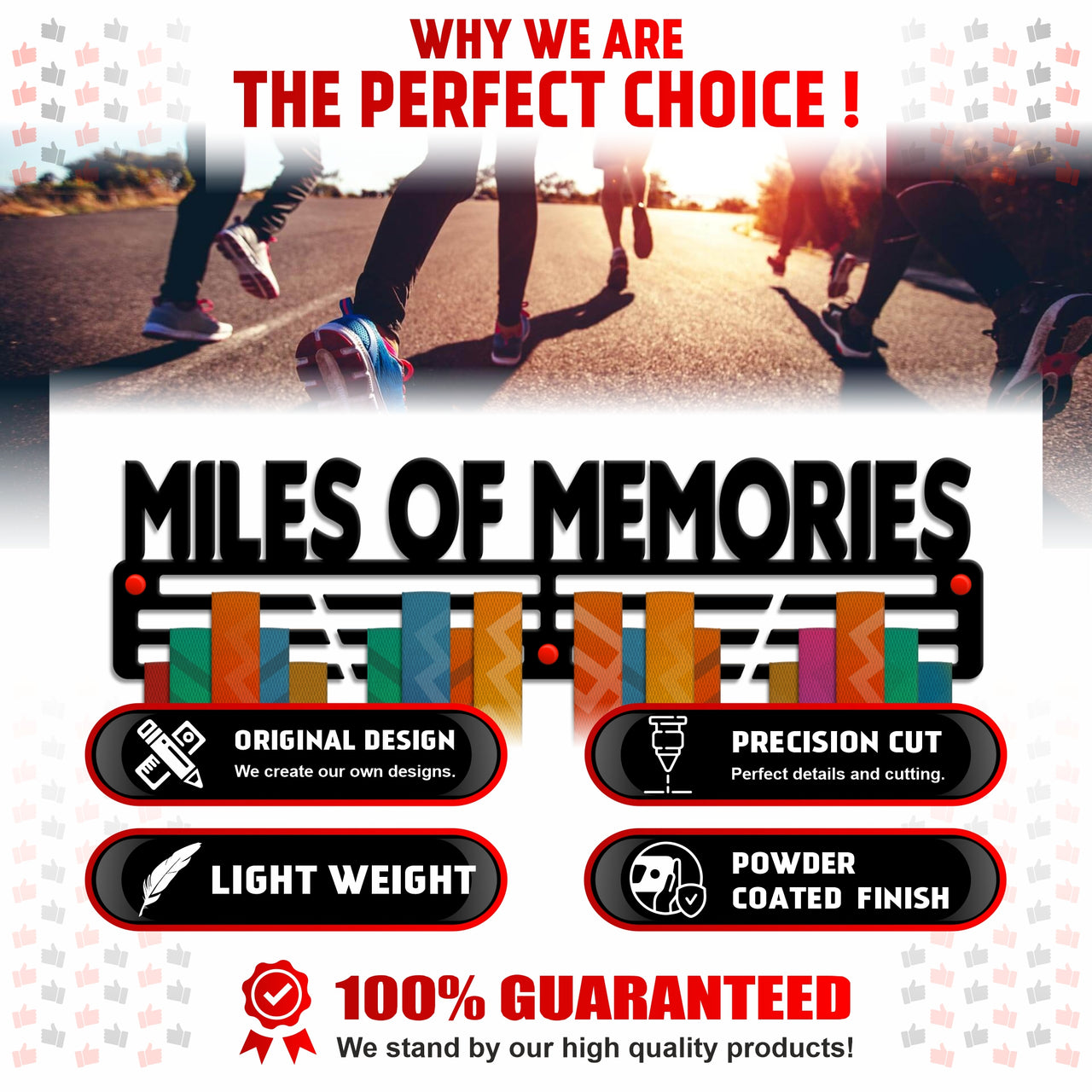 Miles of Memories — Medal Display Rack - Metallic Art