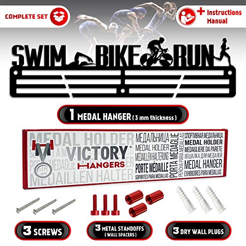 Triathlon Medal Hanger — Triathlon Medal Display Rack - Metallic Art