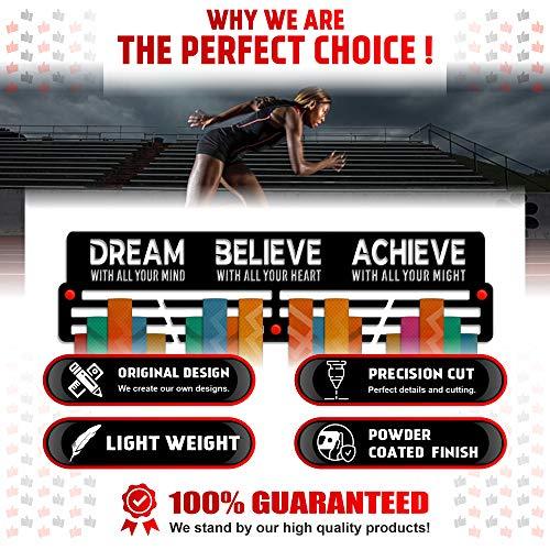 Dream • Believe • Achieve (V2) — Medal Display Rack - Metallic Art