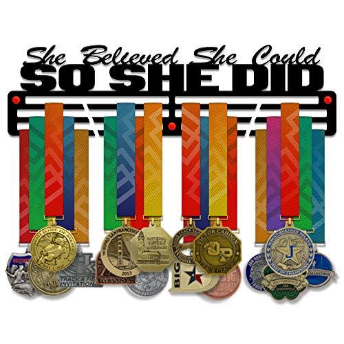 She Believed She Could So She Did — Medal Display Rack - Metallic Art
