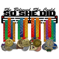 Thumbnail for She Believed She Could So She Did — Medal Display Rack - Metallic Art