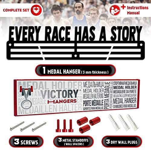 Every Race Has a Story — Medal Display Rack - Metallic Art