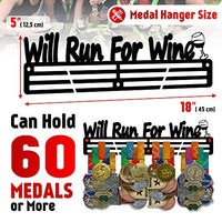 Thumbnail for “Will Run for Wine” — Running Medal Display - Metallic Art