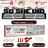 Thumbnail for She Believed She Could So She Did — Medal Display Rack - Metallic Art