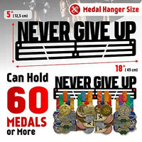 Thumbnail for Never Give Up — Medal Display Rack - Metallic Art