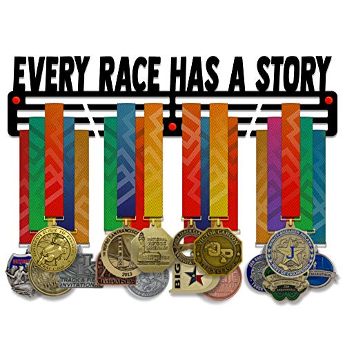 Every Race Has a Story — Medal Display Rack - Metallic Art
