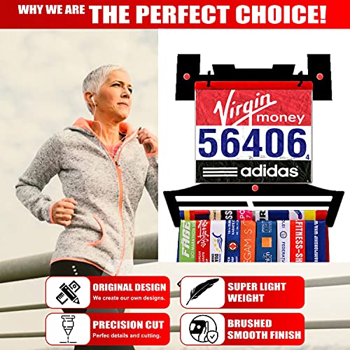 Running Medal & Race Bib Holder — V-Shape Display Bundle - Metallic Art