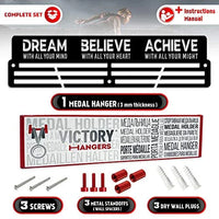 Thumbnail for Dream • Believe • Achieve (V2) — Medal Display Rack - Metallic Art